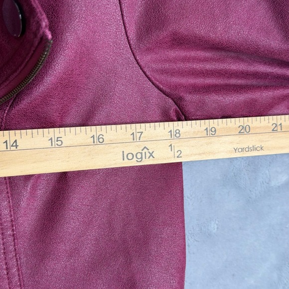 Joseph Ribkoff Vineyard Leatherette Jacket Womens M 223914 Moto Edgy Studded - Picture 8 of 10